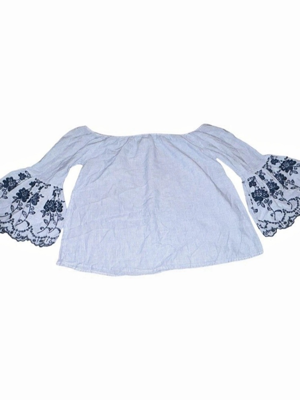 Active USA Blue & White Lace Sleeve Size Large
